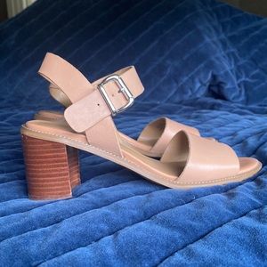 Franco Sarto Nude Block Heels